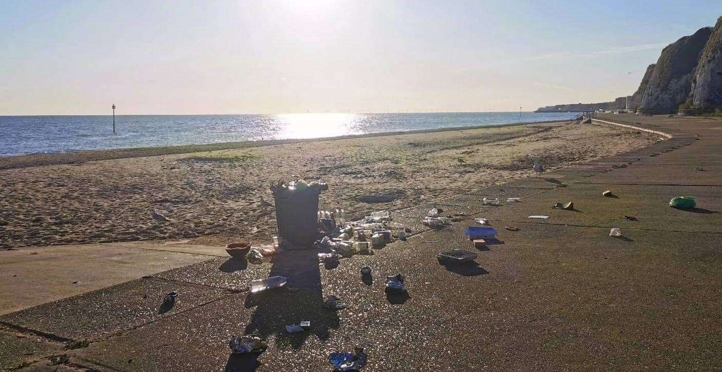 The broken glass was found along Walpole Bay in Margate. Picture: Lucy Lyons