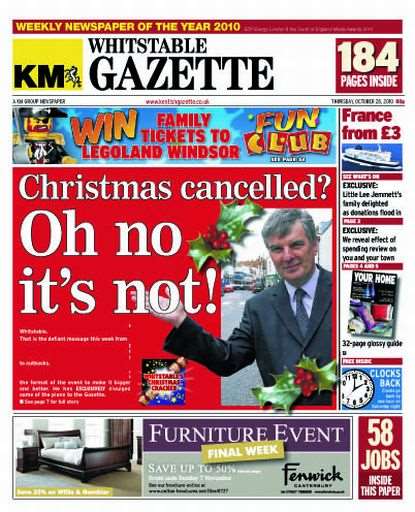 This week's Whitstable Gazette page as it should have appeared