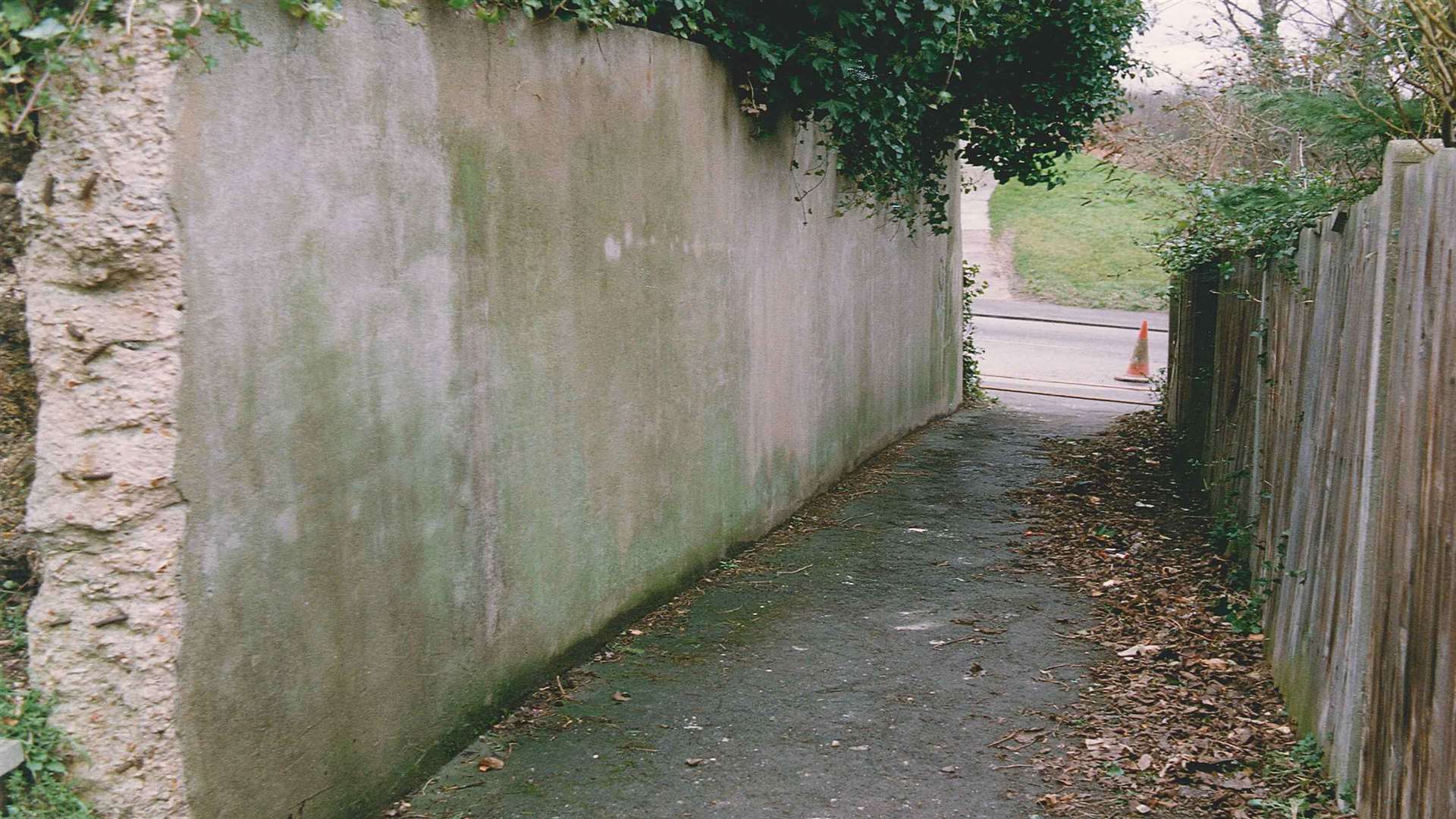 The alley where Claire Tiltman was killed