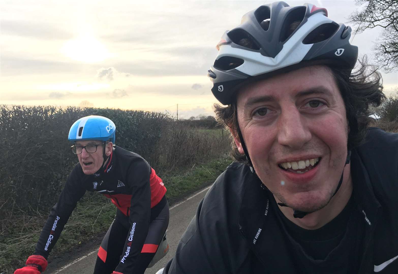 John Durey (left) cycling with his son Oliver (2560370)