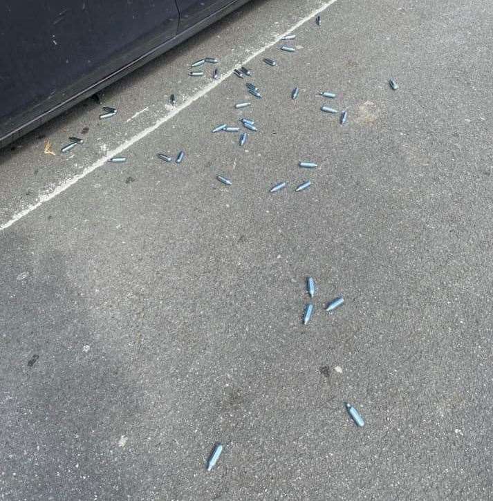 Laughing gas cannisters were also left at The Strand. Picture: Gary Norman