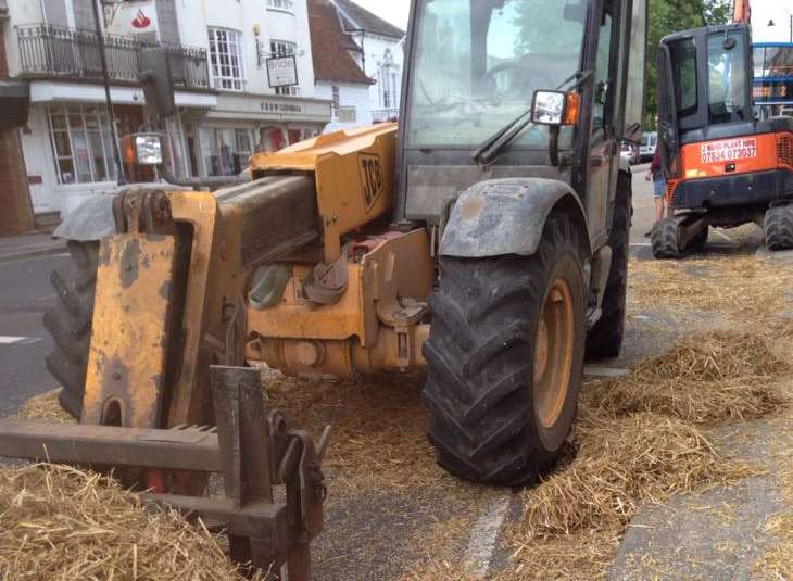 A forklift was called to clear up. Picture: @TenterdenTown