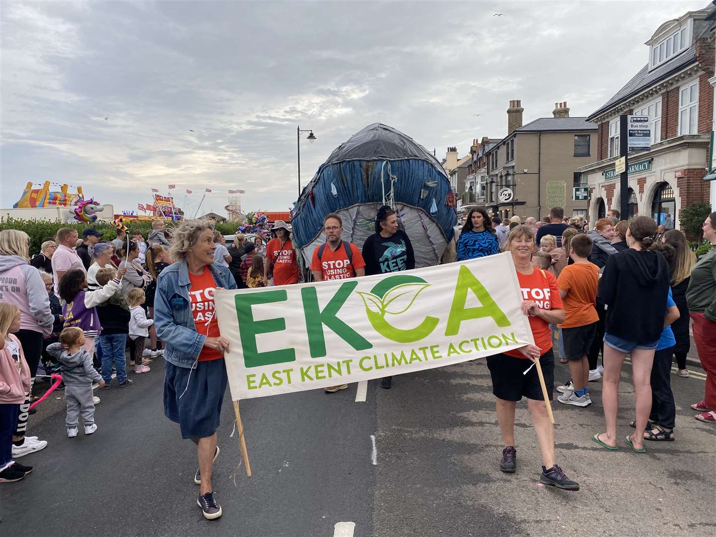 A blue whale joined members of East Kent Climate Action