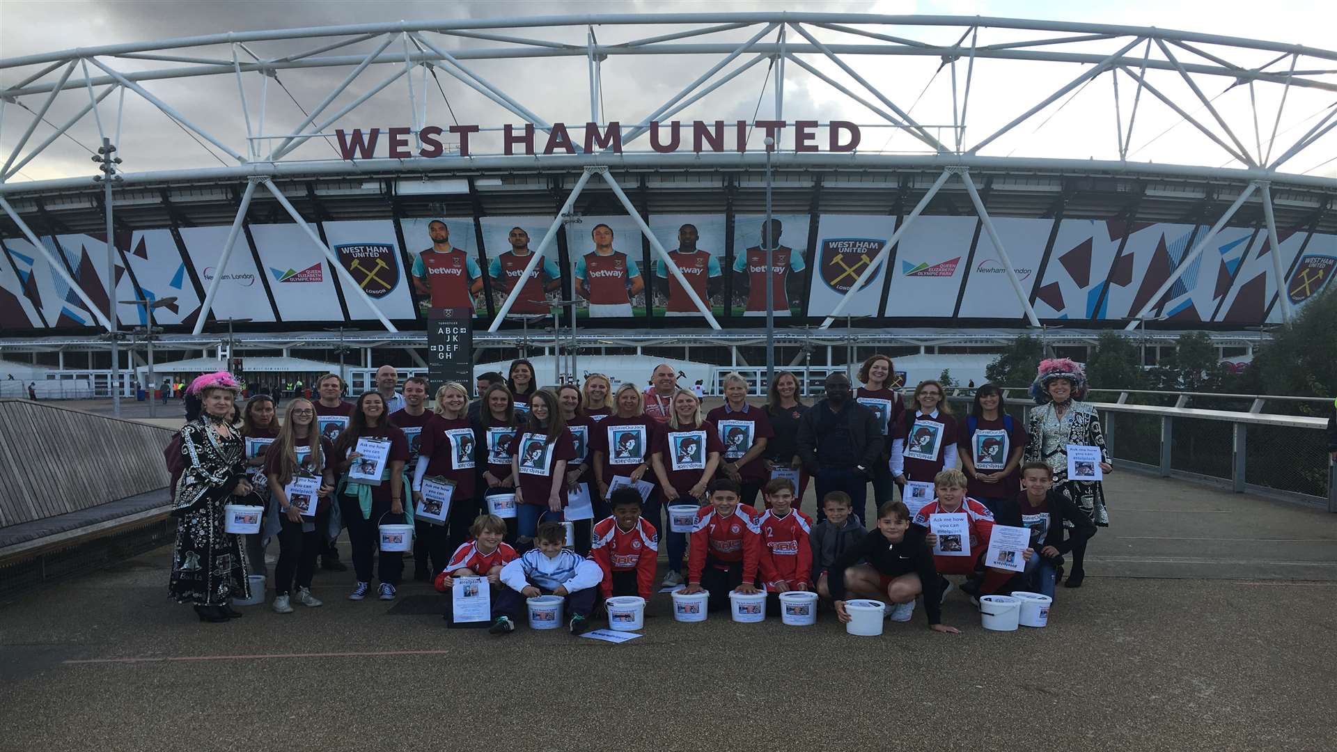 Jack's Angels pose for a picture outside the London Stadium