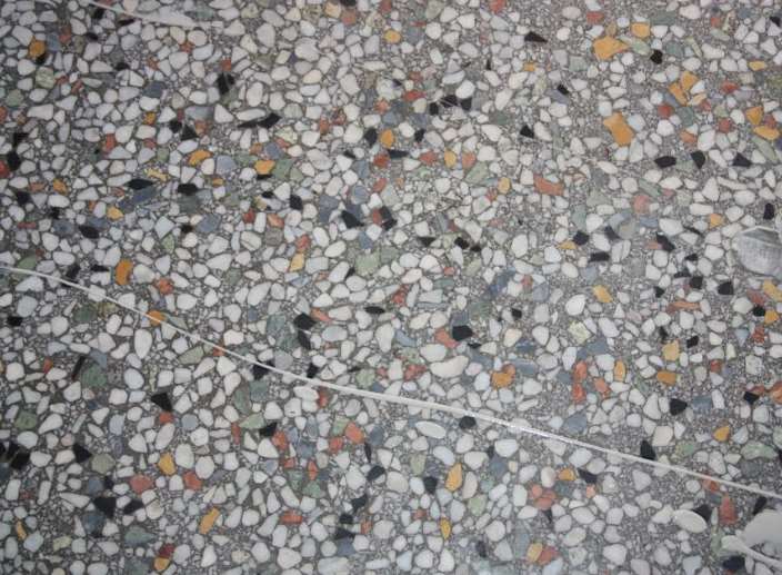 The Terrazzo Mosaic was discovered under carpeting