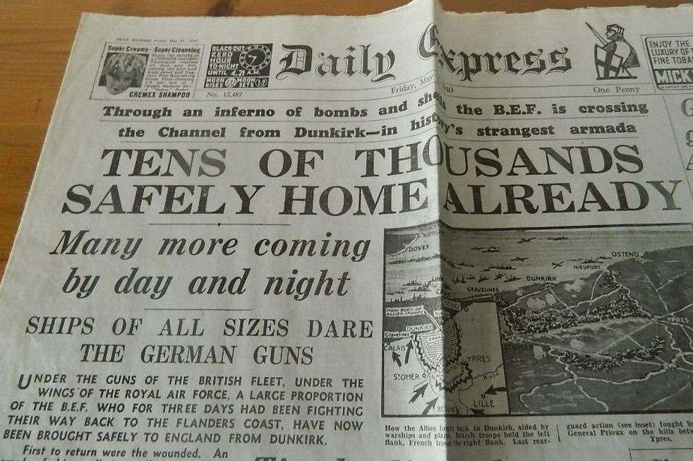 How the Daily Express recorded the evacuation in May 1940
