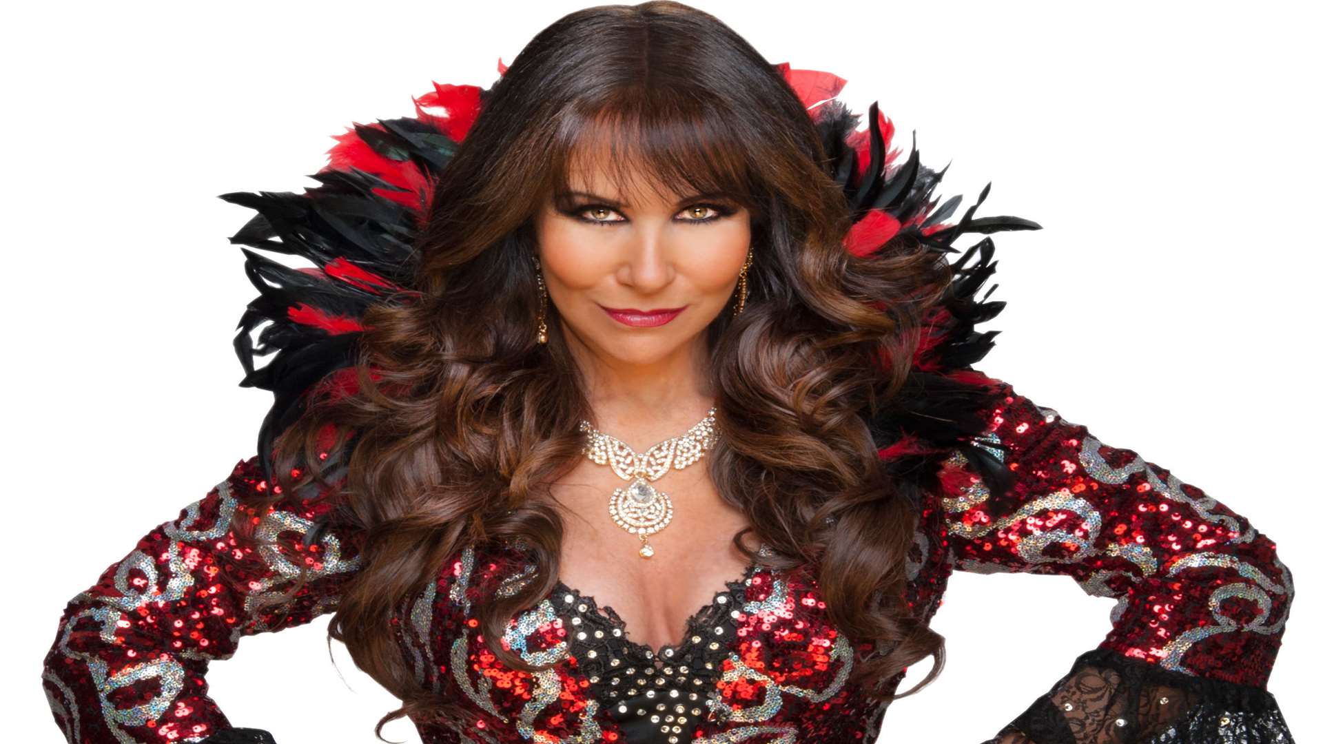 Linda Lusardi is the Wicked Fairy in the 2017 Christmas panto at The Woodville