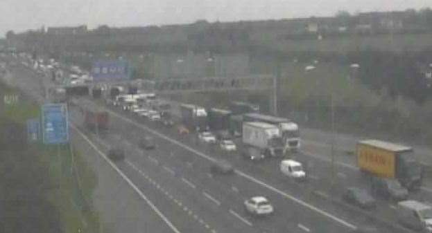 Traffic is facing delays on the M25 near Bluewater due to a crash. Picture: National Highways