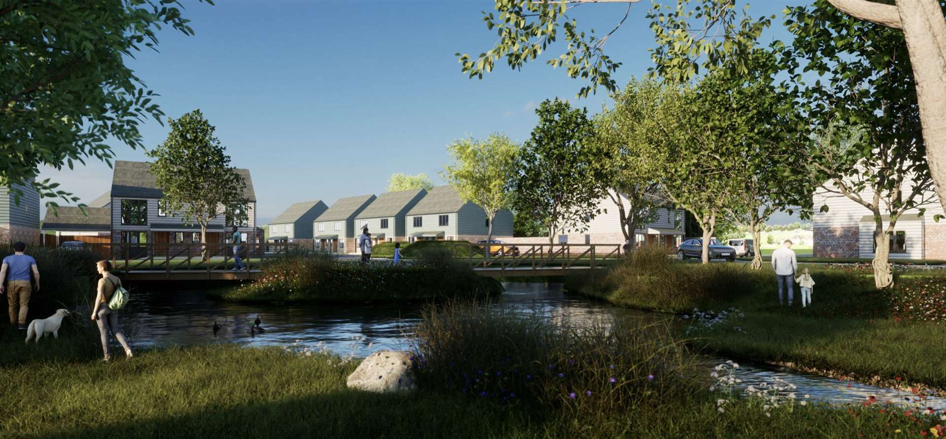 The scheme will also include a green space and playground equipment. Picture: Kitewood