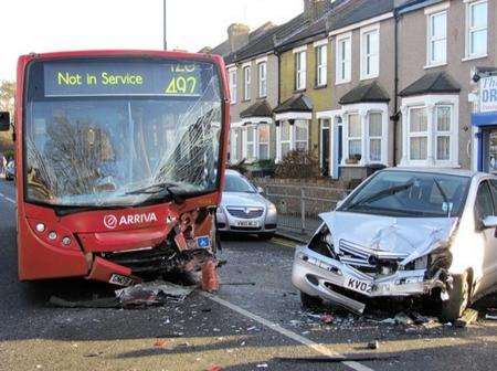 The aftermath of the crash in Dartford