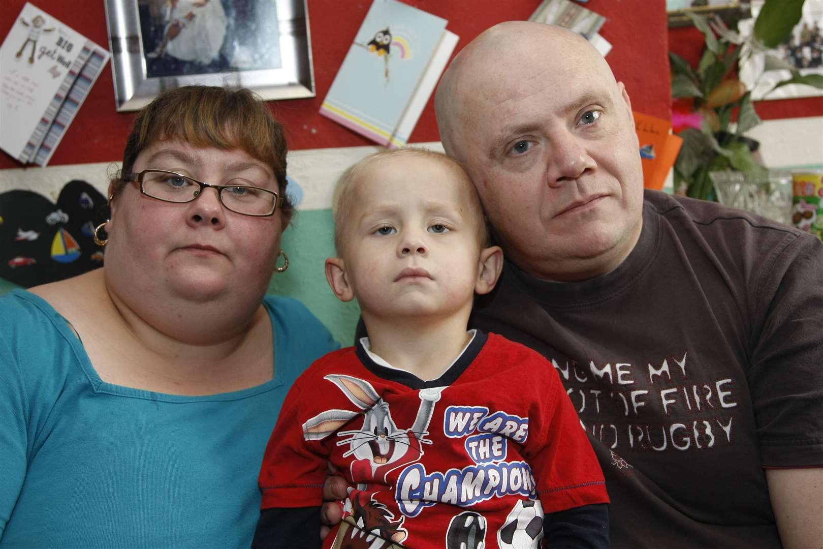 Aaron Lindridge, then aged two, with mum and dad Tracy and Mark, when we first featured their plight.