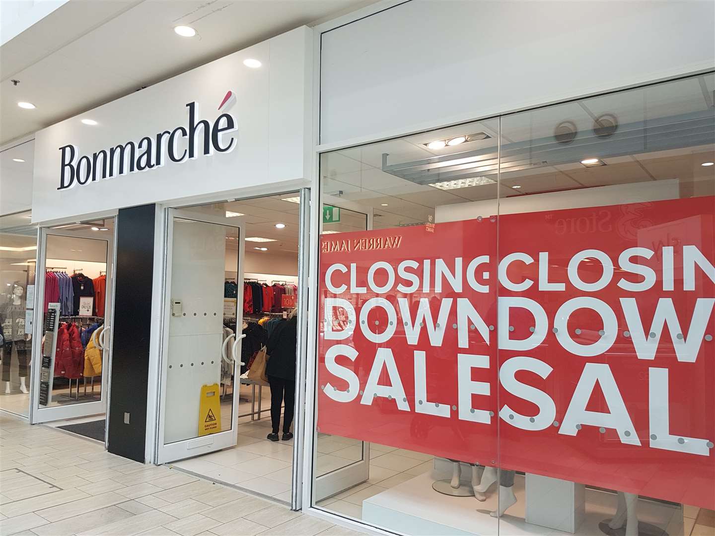 Signs appeared at the Ashford shop in November announcing closing down sales