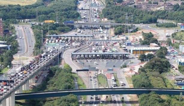 The Dartford Crossing before the tolls were moved in 2014
