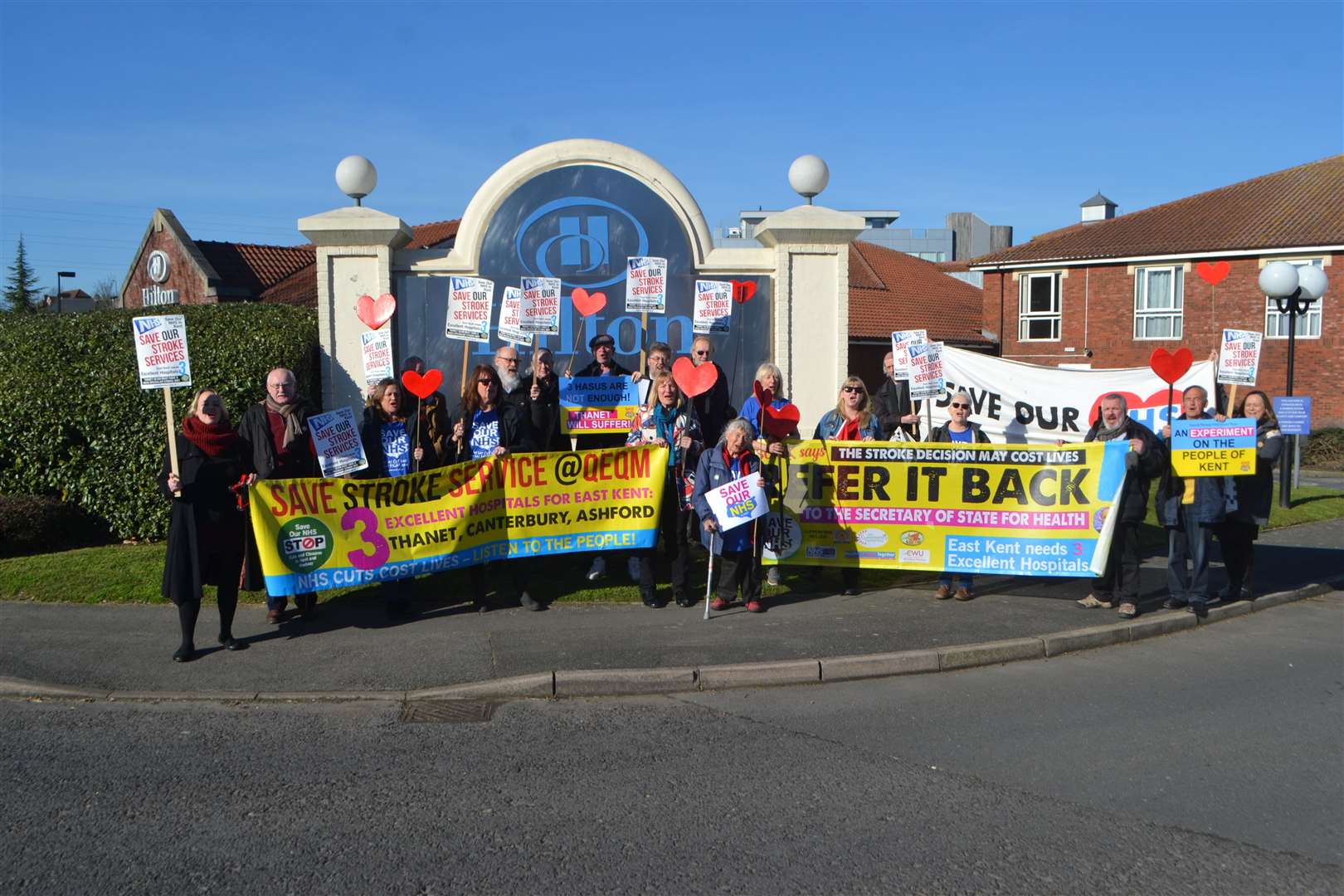 Protestors at the Hilton Hotel in Maidstone (7185360)