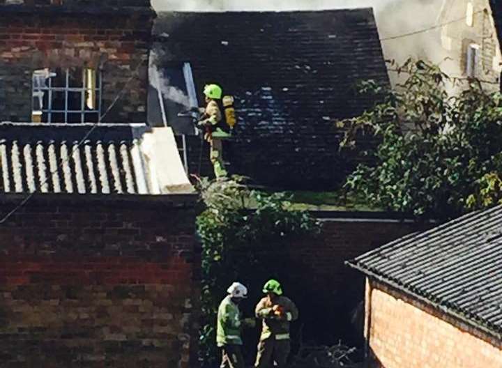 Firefighters at the scene of a blaze in Brewer Street, Maidstone