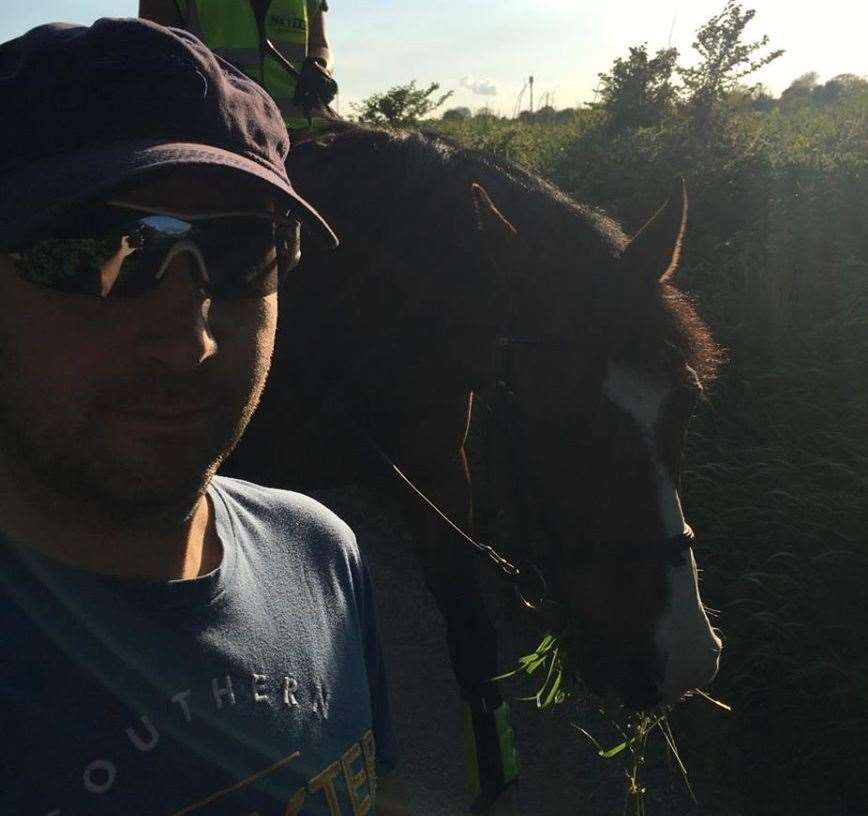 Mencap team member, Steve, took his horse, Leo, out on a 2.6m walk in the countryside around Meopham.