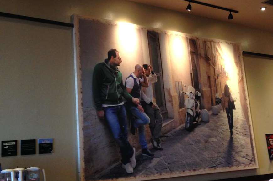 A picture on the wall of Caffe Nero has been deemed sexist