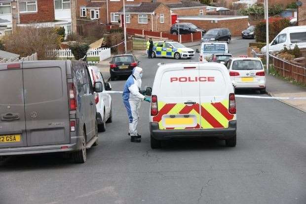 Forensic teams at the scene. Picture: UKNIP