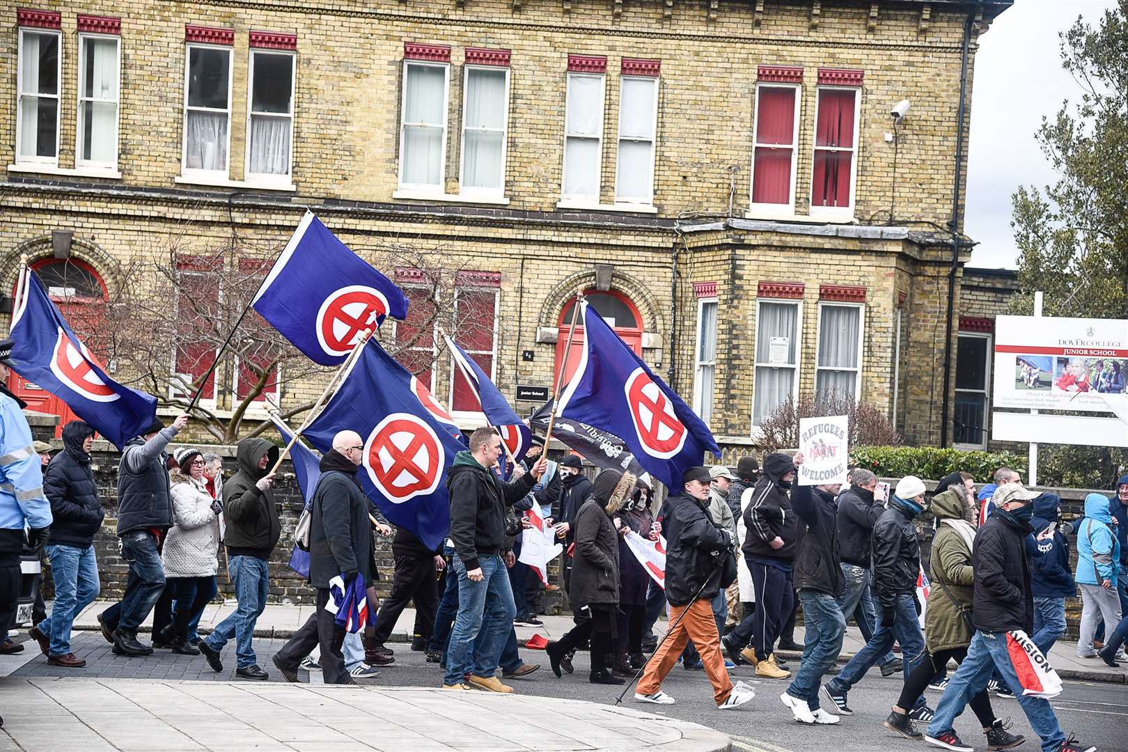 A far-right march through Dover erupted in violence in January 2016. Picture: Alan Langley