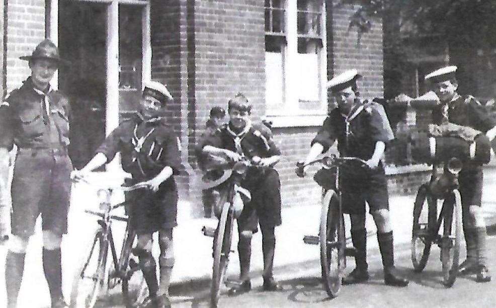 Leonard Winn,13, is far right, about to set off on a bike ride with friends from his Sea Scout troop. Badly injured he asked his father: "Daddy how are the other boys?"