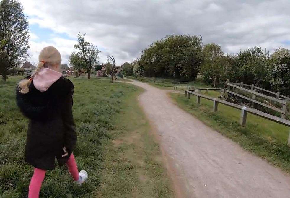 Aria Hennessy, seven, walked the equivalent of a marathon around Iwade to raise money for five causes during the coronavirus crisis