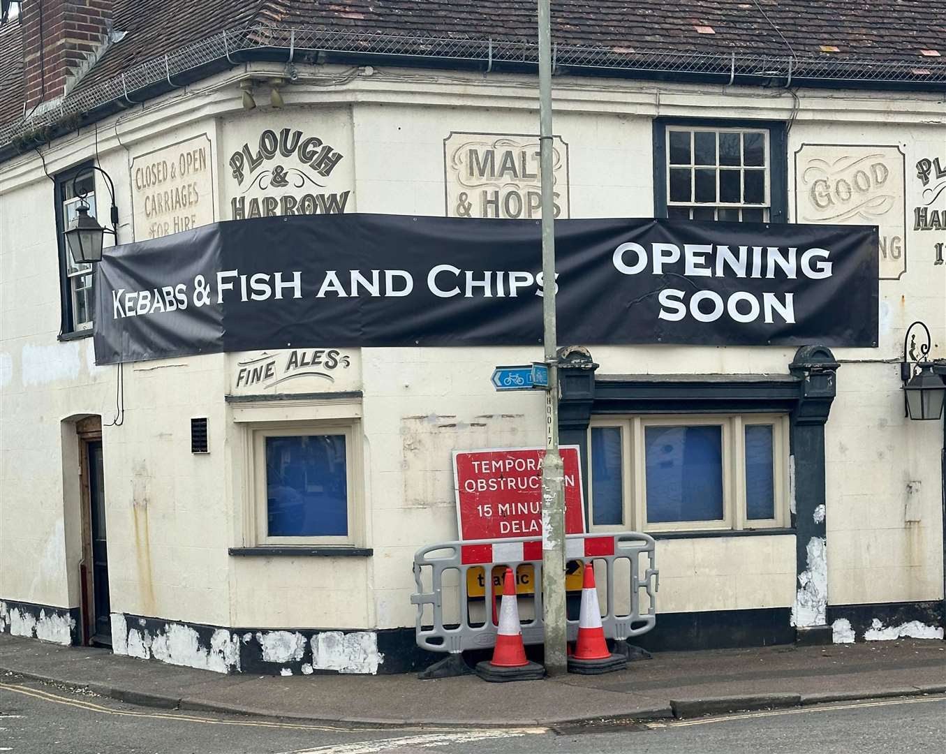Residents are outraged by the signs on the former Plough and Harrow pub in Bridge, near Canterbury. Picture: Andrew McFall