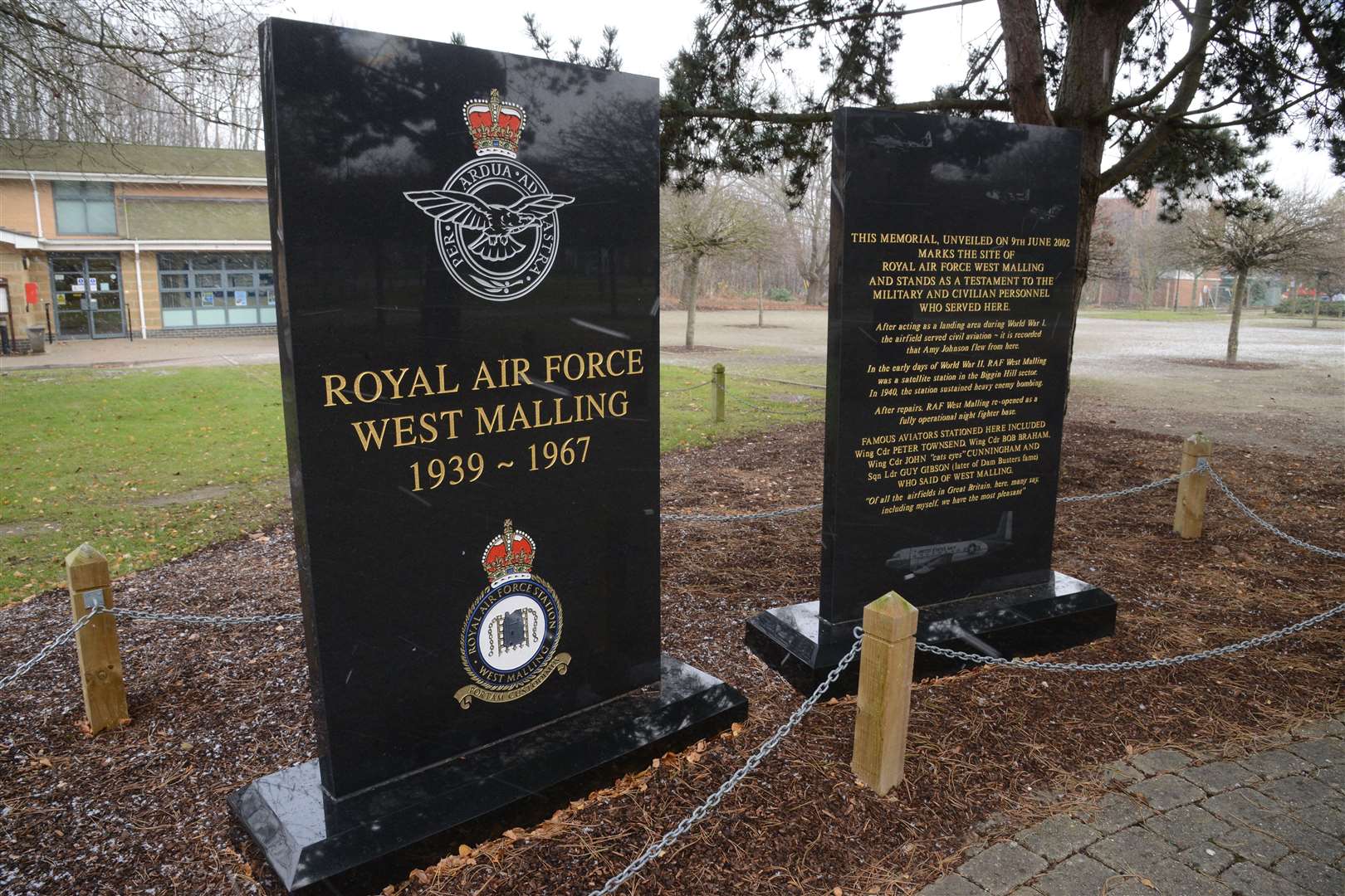 Today, two plaques at Kings Hill mark the site of the old airbase