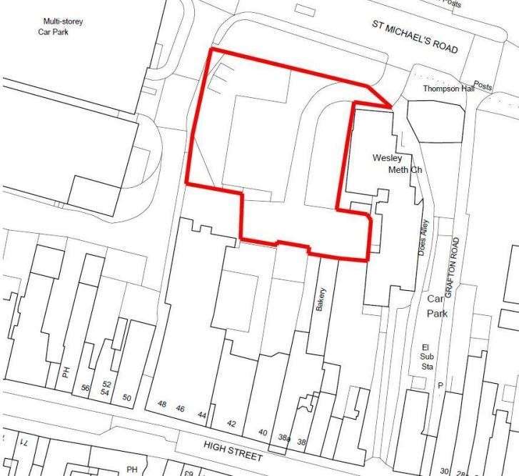 The location where 50 new homes could be built near Sittingbourne town centre. Picture: SBC planning portal