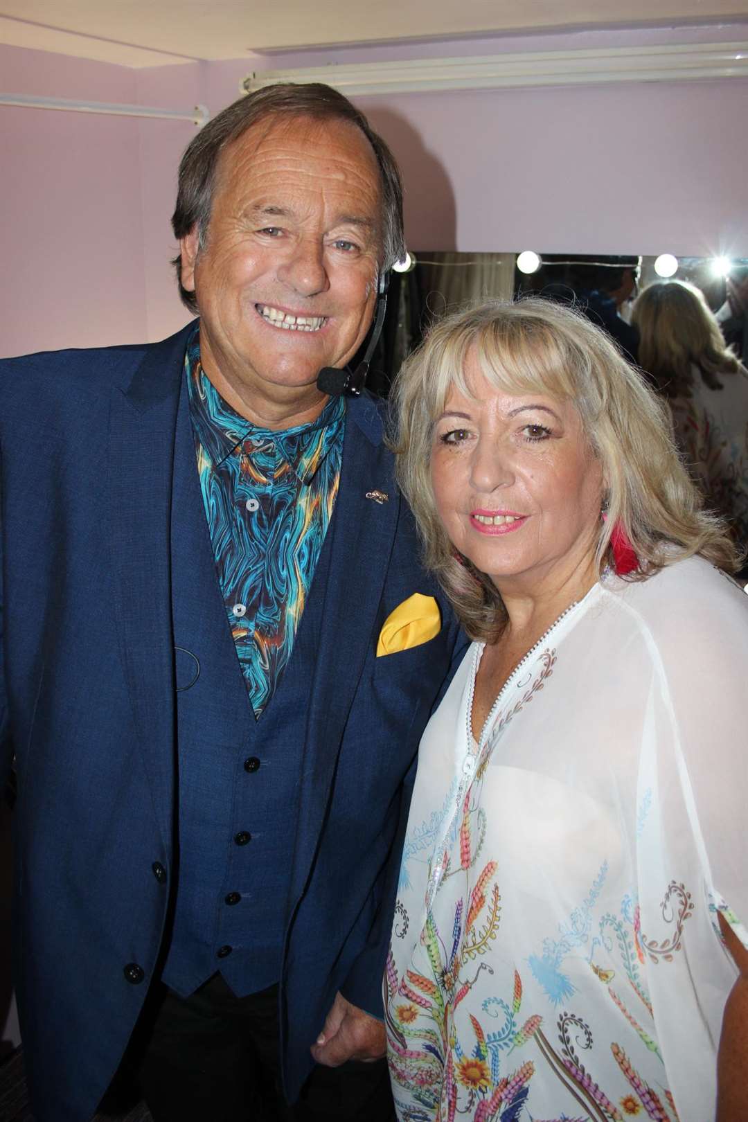 Duncan Norvelle backstage at the Criterion Theatre, Sheerness, with his partner Lynn Trevallion (4921343)
