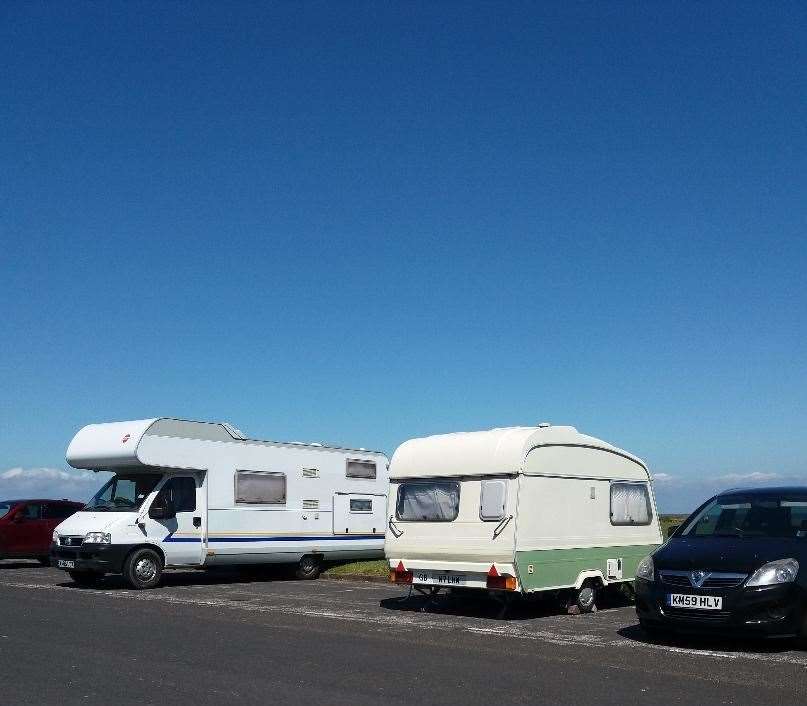 Caravans parked in Palm Bay Avenue