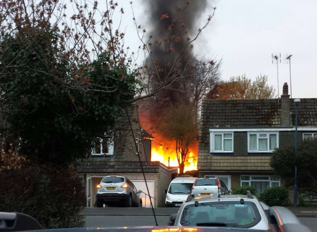 The shed caught fire in Abingdon Road Picture: Kent_999s
