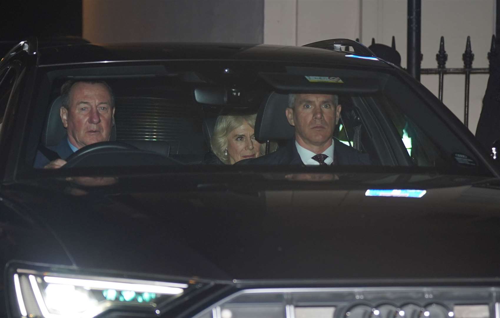 Camilla visited the King for around an hour and a half before leaving the hospital (Lucy North/PA)