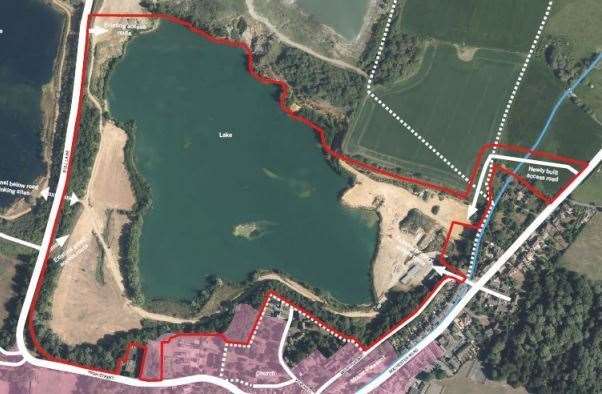 Planning documents revealed an aerial view of the site at Aylesford Lakes