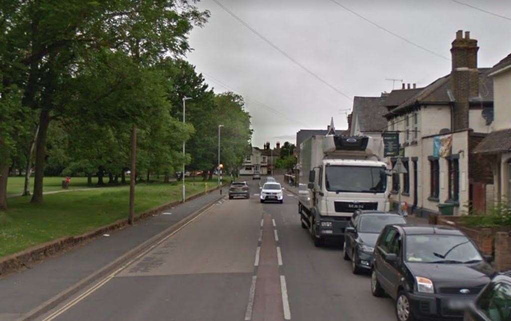 There was a crash in Whitstable Road, Faversham. Picture: Google