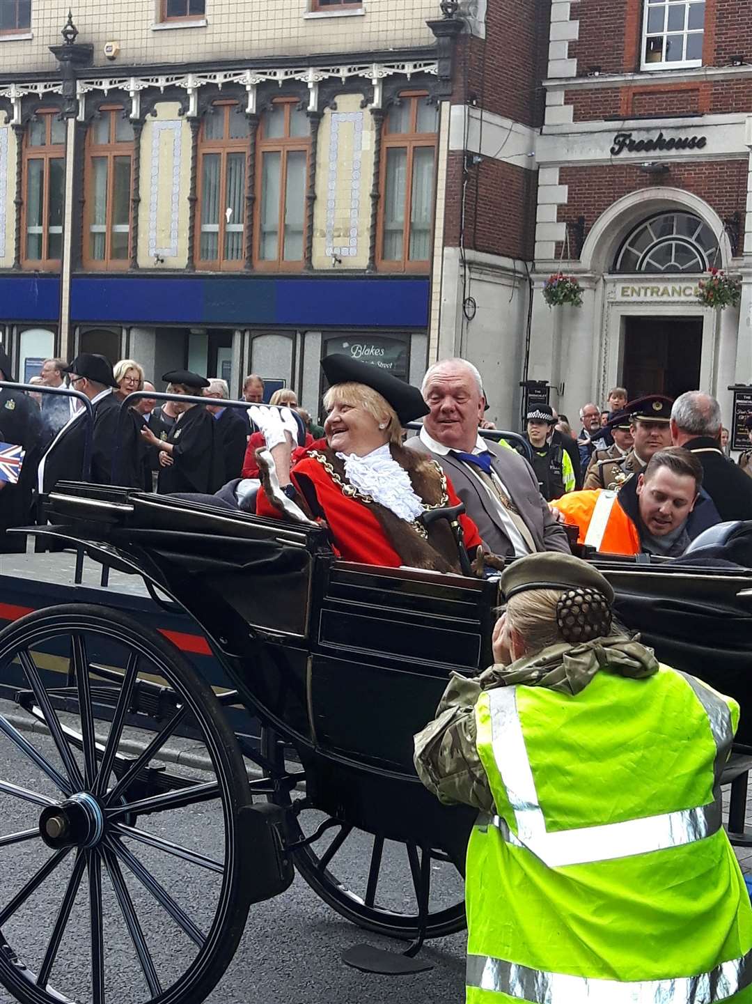 Riding in style -The Mayor and her husband