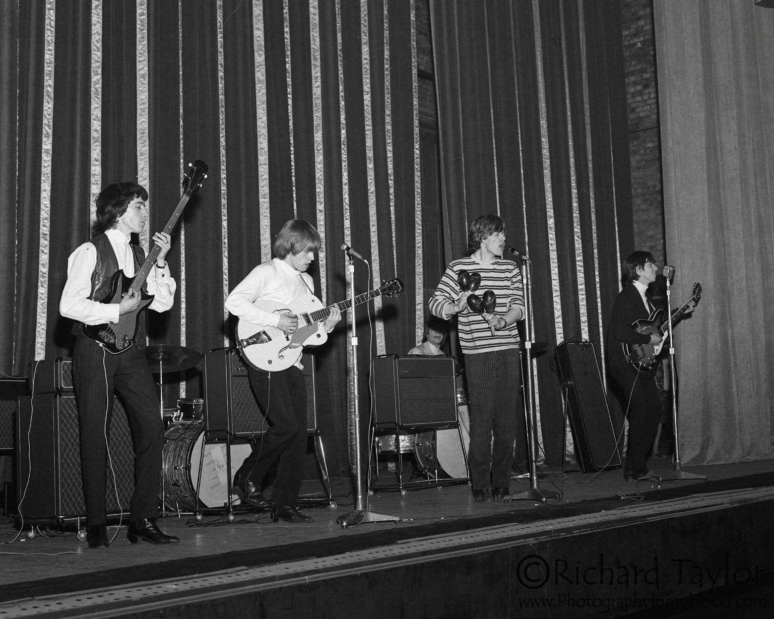 The Rolling Stones playing to an audience at the Odeon in Folkestone in 1964. Picture courtesy of Richard Taylor at Nik and Trick Services Photographiques.
