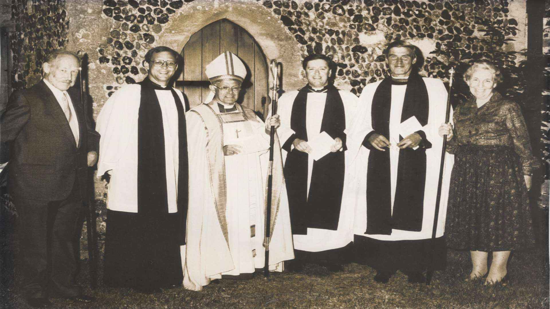 A photograph taken by Mercury photographer Basil Kidd of Revd Canon Mark Roberts at his induction in 1991