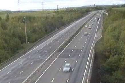 The M25 clockwise was shut between J3 and J4. Picture: Highways Agency