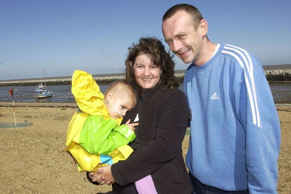 Debra and Darren Wright with tragic daughter Chloe, then three
