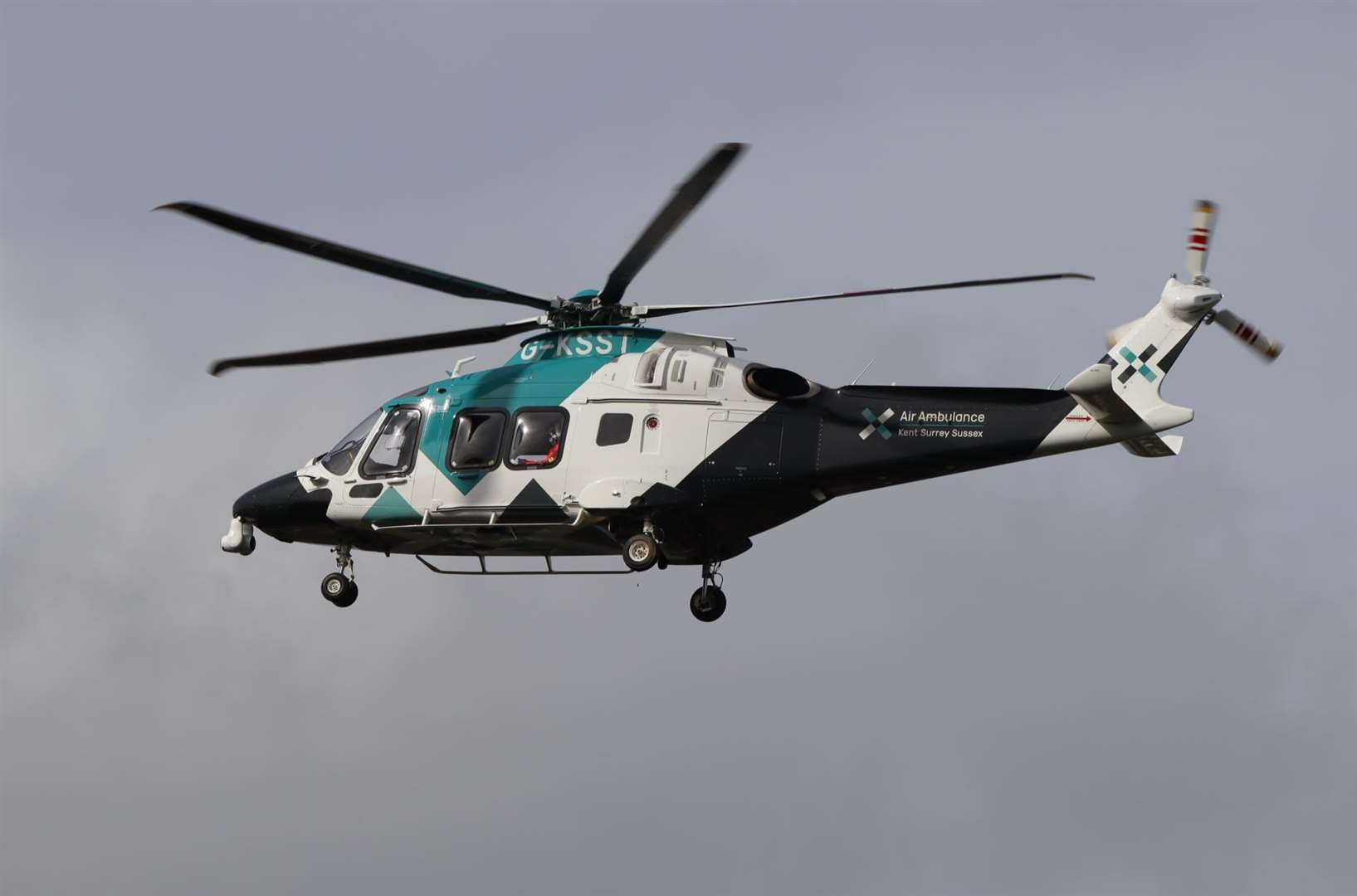 An air ambulance landed in the Longport area of Canterbury after a person collapsed. Stock image