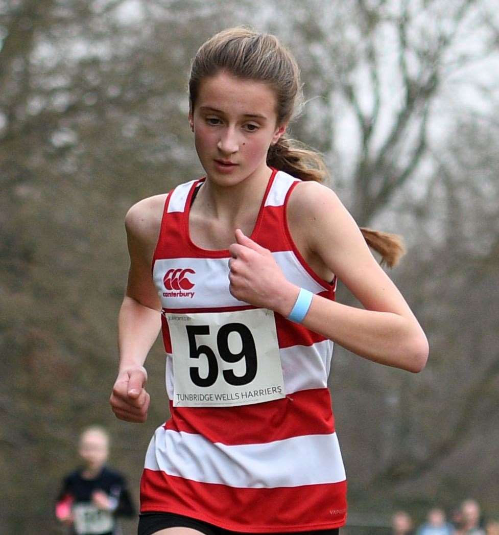 Sophie Fleming of Sevenoaks was third in the Year 7 girls' race. Picture: Barry Goodwin (54437858)