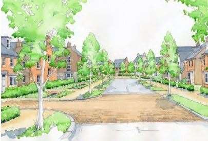 Artist's impression of how the new estate on the Lower Road at Minster could look like