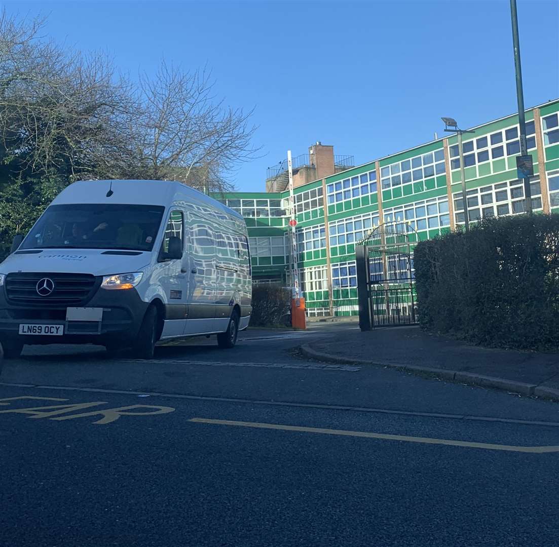 Medway Norse workers are on site at St John Fisher School, Chatham, deep cleaning after a pupil was diagnosed with cornonavirus