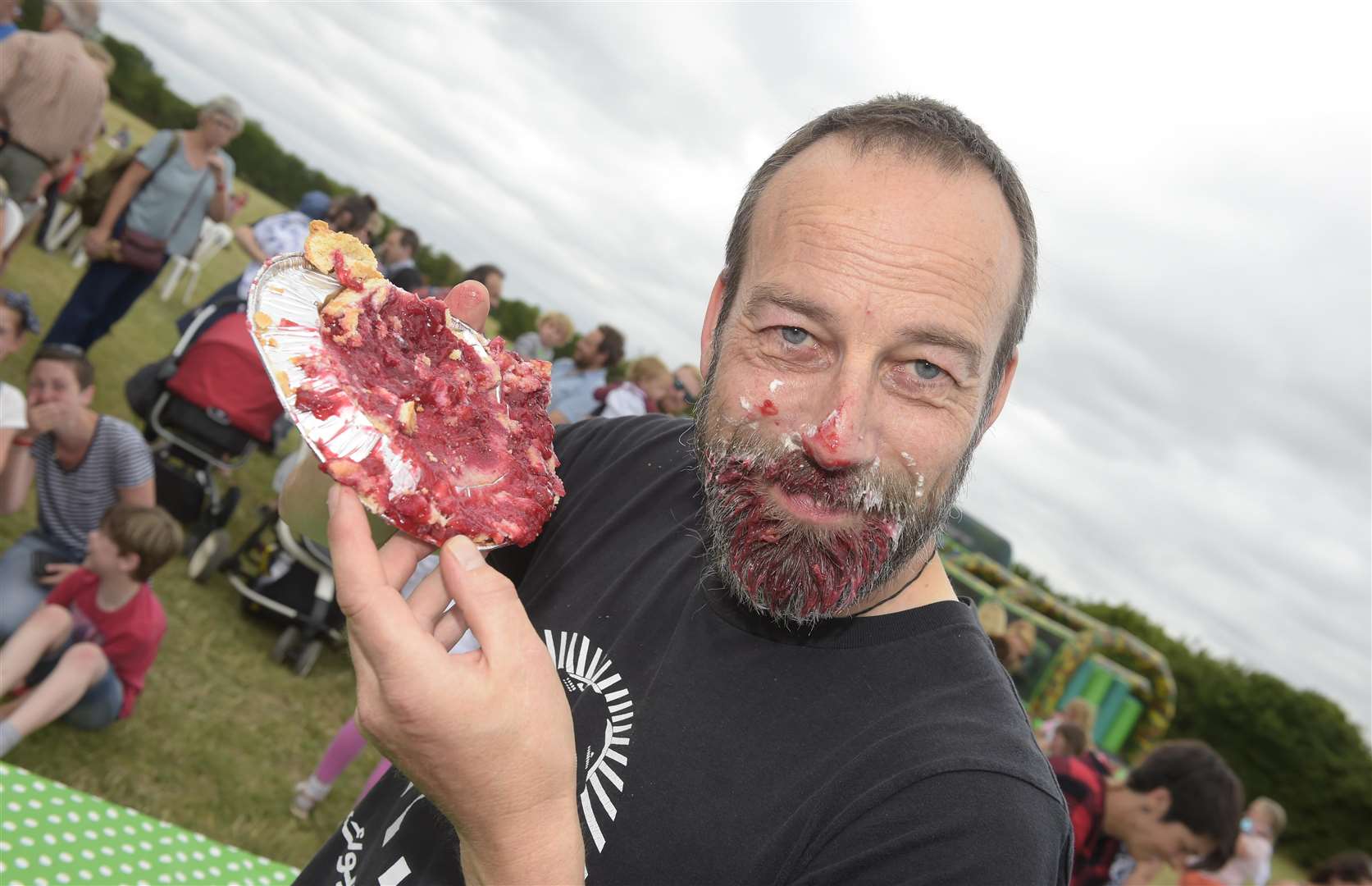 Dave Giles won the cherry pie eating competition last year. Picture: Tony Flashman