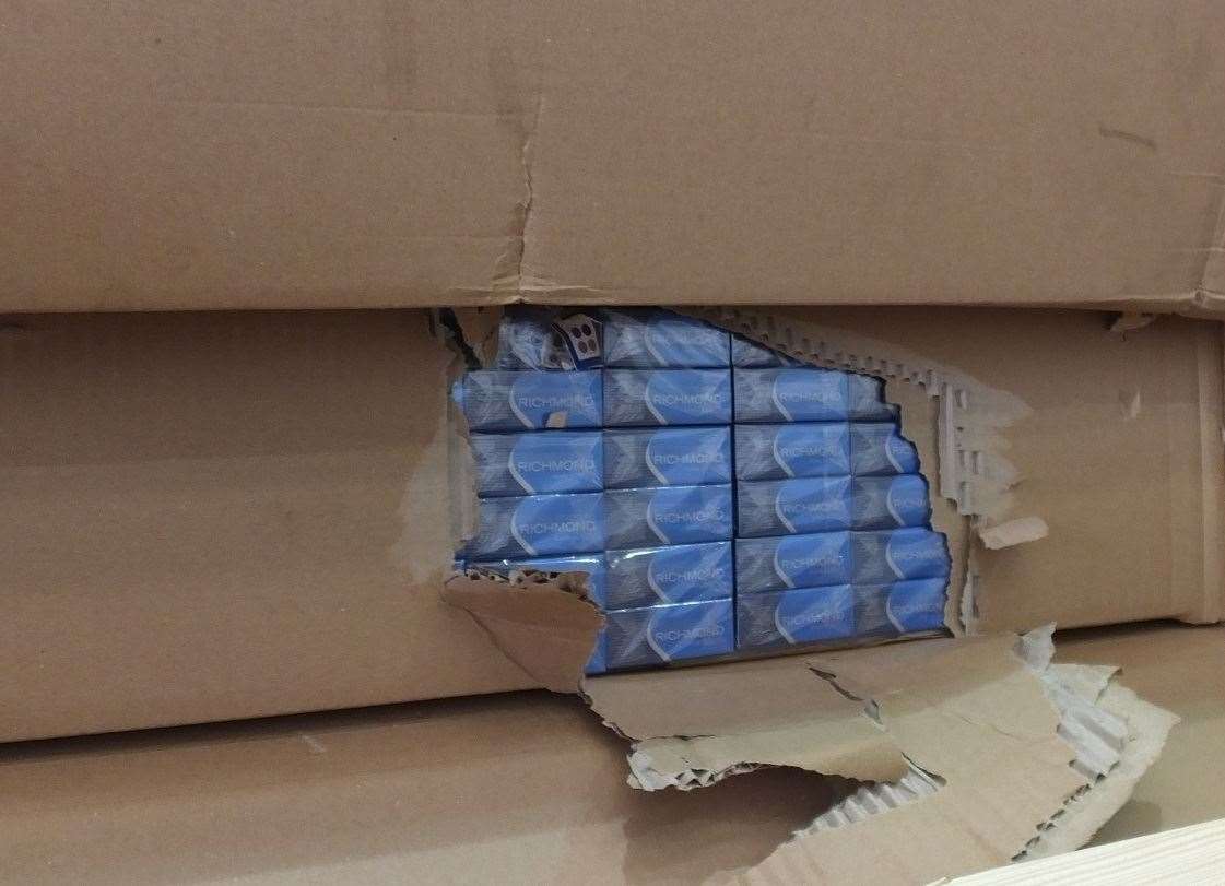 The cigarettes found in the lorry