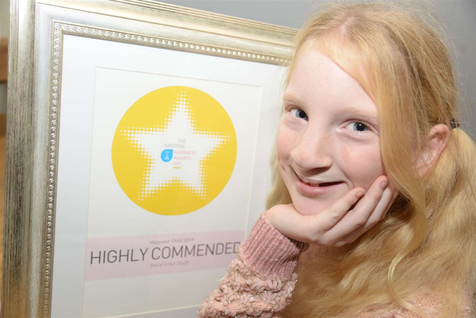 Hollie-Grace was a runner up in the Happiest Child category of the National Happiness Awards