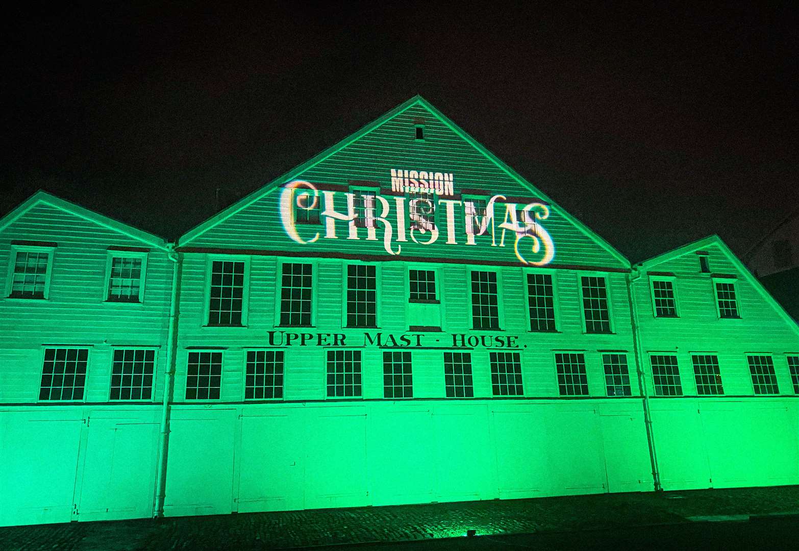 We are shown the way to Mission Christmas headquarters by an illuminated sign. All pictures: Sam Lawrie