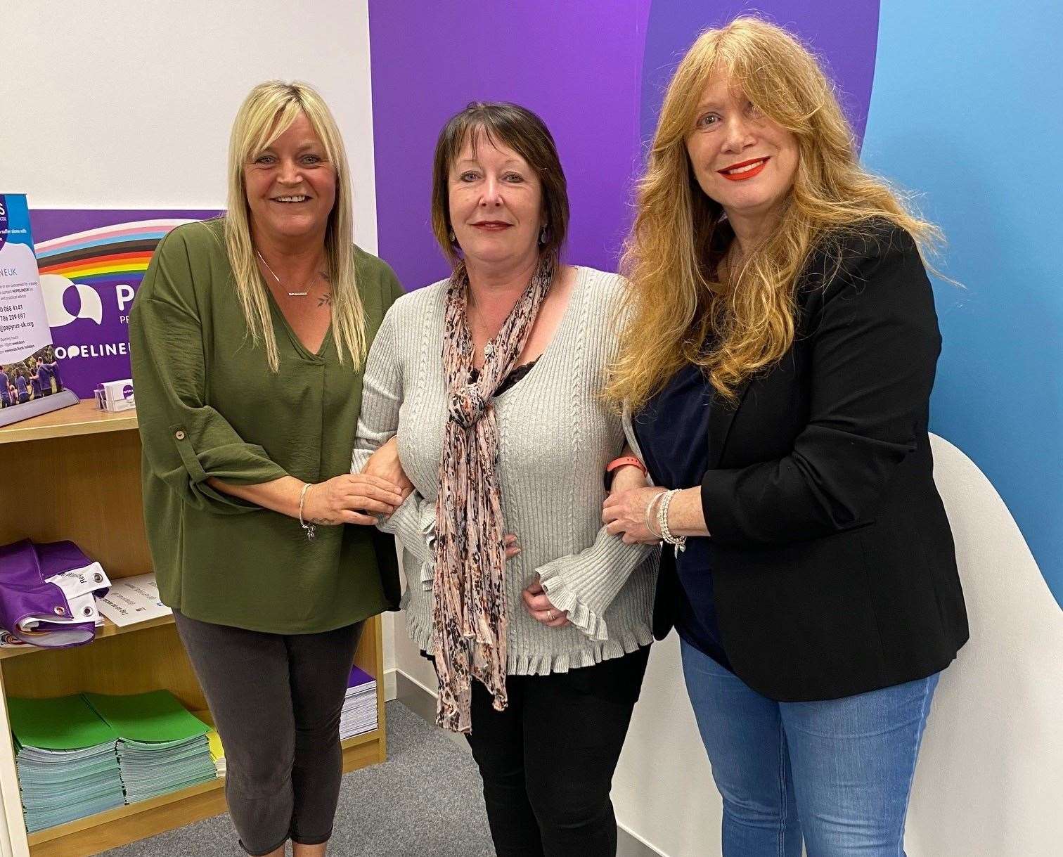 Michelle, right, is taking on a 265-mile challenge with two similarly grieving mums - Kim McCarthy from Northamptonshire and Liz Hurlston from Staffordshire
