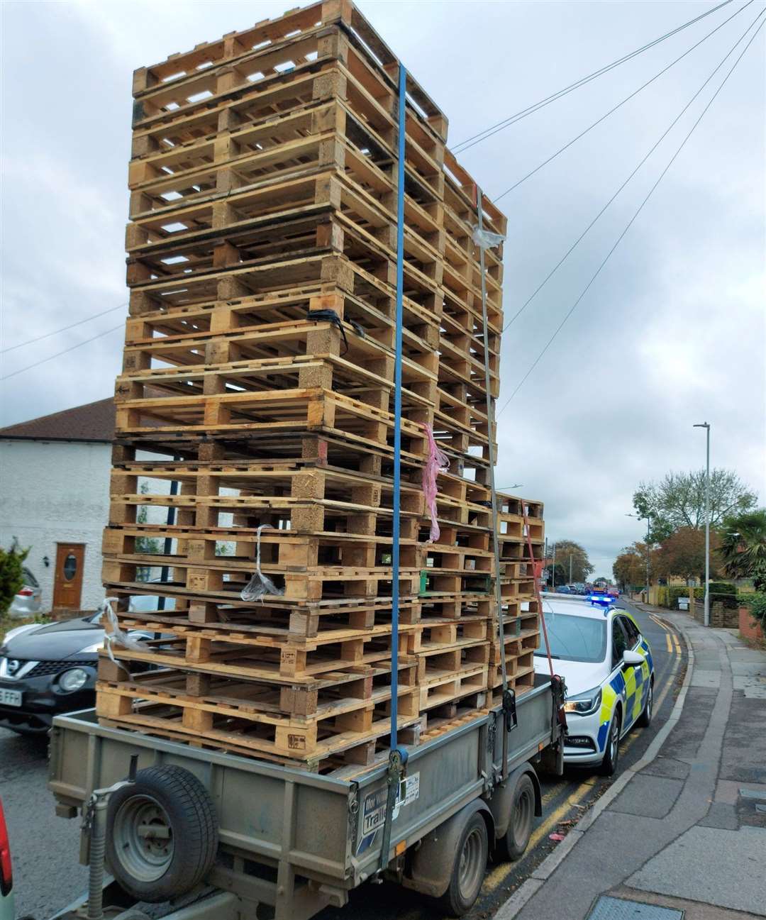 The pallets were stacked 20ft high. Picture: Kent Police Specials