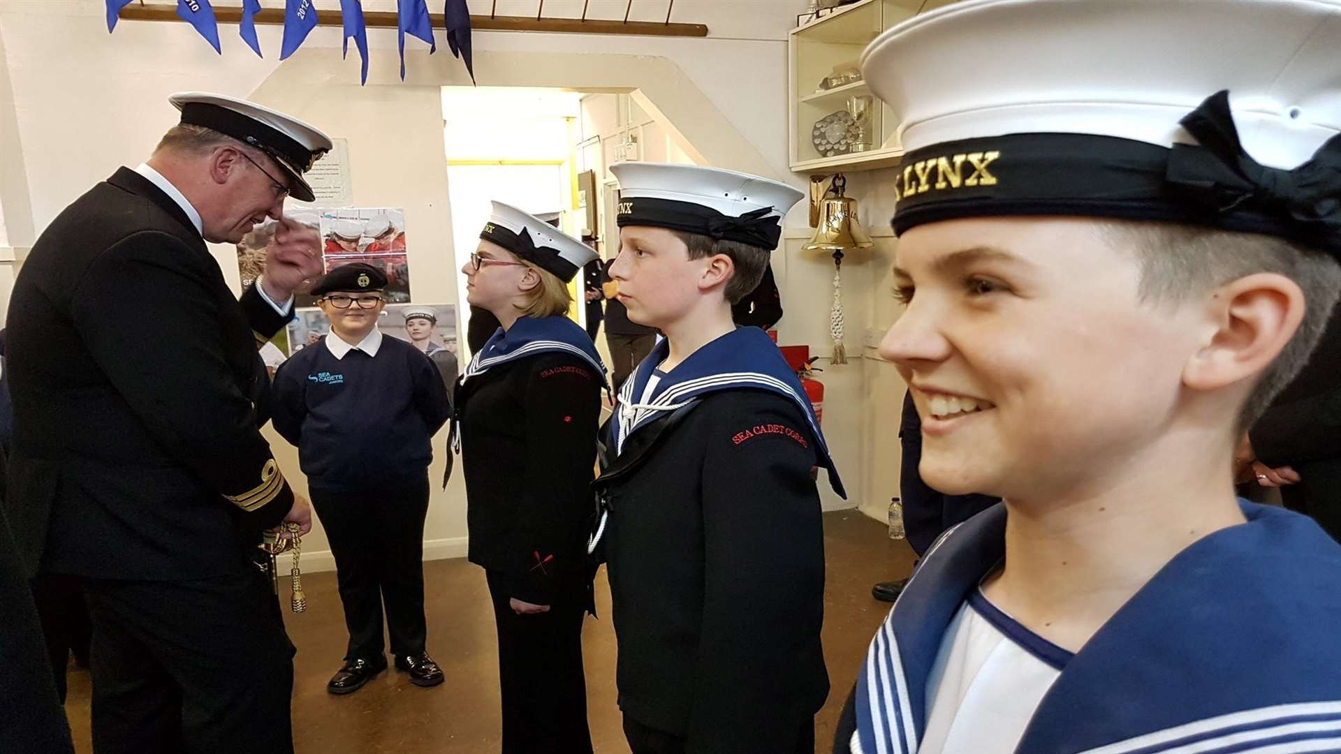Southern Area Officer Commander Trevor Price RN inspecting the cadets